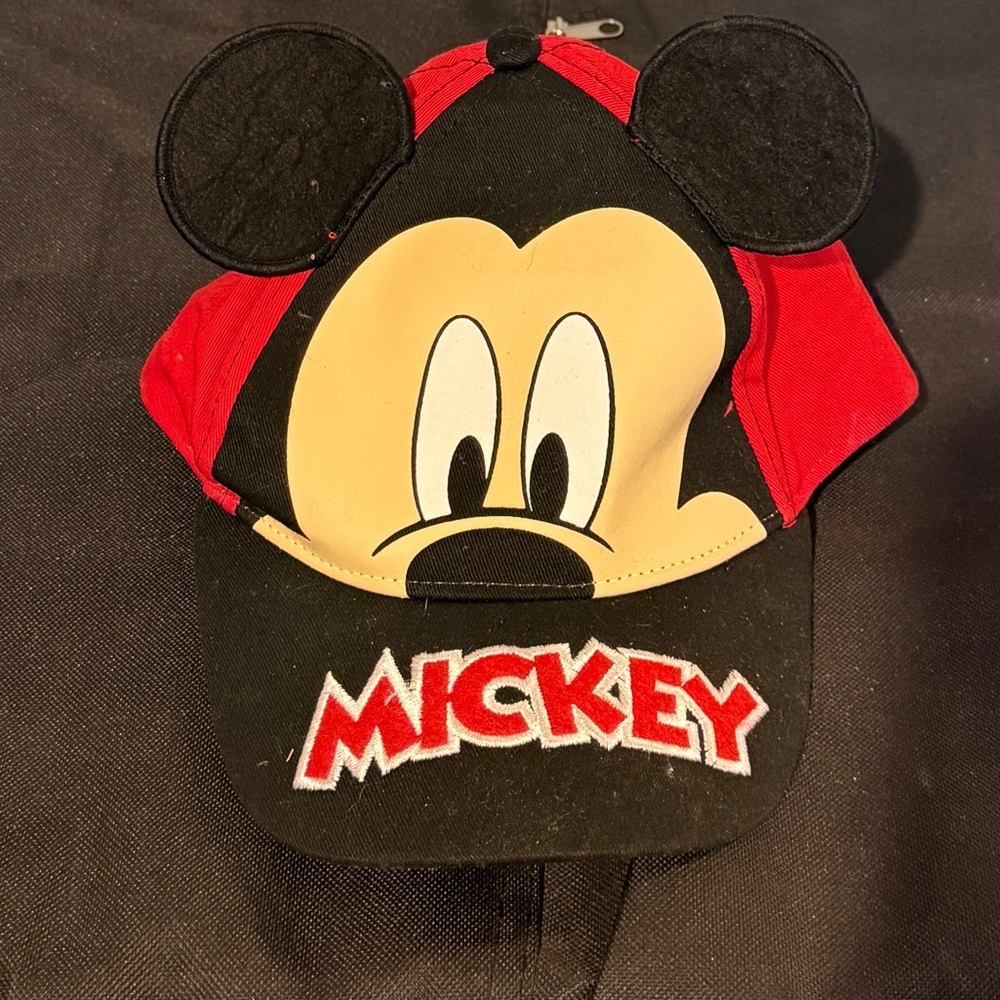 Mickey Mouse Toddler Boys Red and Black Cap - Picture 3 of 3